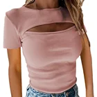 Summer T-shirt 2021 Wholesale Women Girl Fashion Summer Sweet Cute Crop Top Short Polo T-shirt