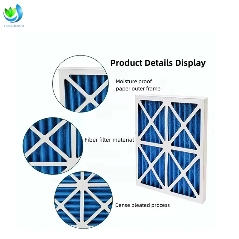 Customizable Pleated HVAC AC Furnace Air Filters Replacement Paper Frame Cardboard Synthetic Fiber 20x20x2 Air Filter factory