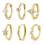 Earring Gemnel Custom Jewelry 925 Silver18k Gold Plated Diamond Mini Evil Eye Huggie Hoop Earring
