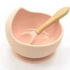 Plate Amazon Best Selling Portable Custom Folding Silicone Bowls Kids Plate Suction With Spoon