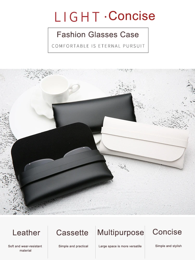 Fashion Customization Handmade Durable Portable PVC Leather Sunglasses Case Glasses Case