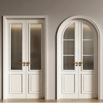 ALUFRONT White Color Design Aluminum Kitchen Modern Front Doors for Houses Aluminum Frame Glass French Doors