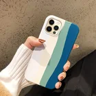 Cover Original Rainbow Silicone Cell Phone Case LOGO Back Cover For IPhone 12 Mini 7 8 Plus 12 Pro Max