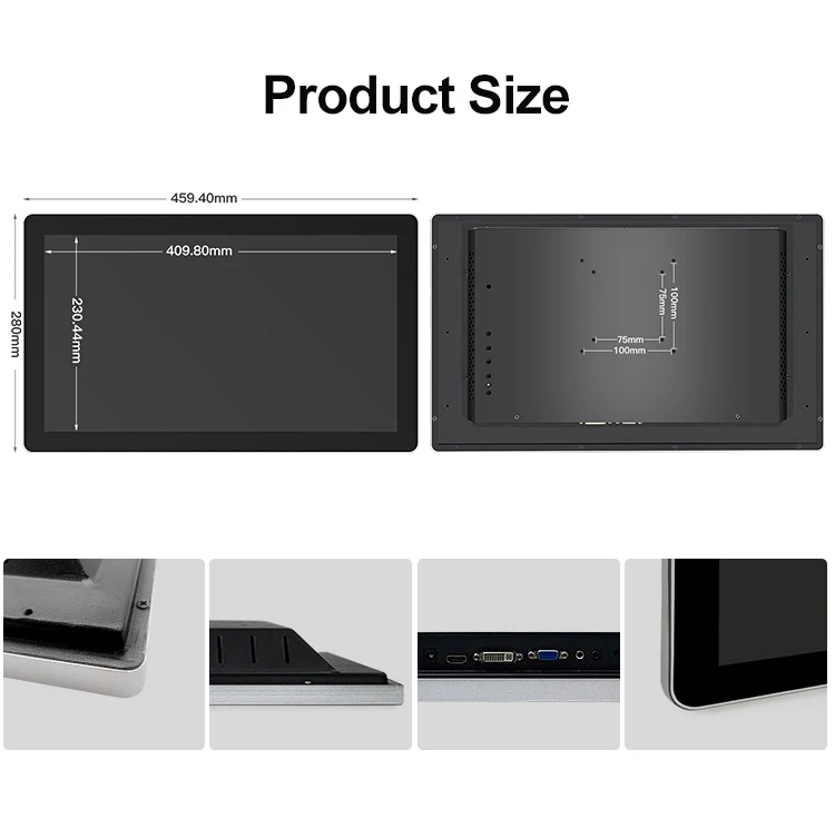18.5/19/19.2 Inch Industrial Panel PC with IP65 Waterproof Fanless Aluminum Touch Screen Wall Embedded Computer in Stock