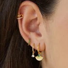 Silver Drop Earring Silverearrings High Quality 925 Silver Shell Pendant Dainty Jewelry Hoop Drop Earring