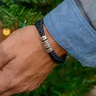 Beads Silver Silver Personalized Man Bracelet With Small Custom Beads In Sterling Silver
