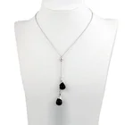 Black Necklace Factory Wholesale Black Cat Eye 925 Sterling Silver Necklace Pendant Jewelry
