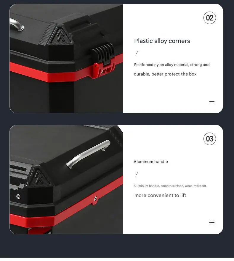 Motorcycle tail box, motorcycle top case trunk tail box can store helmet/bronze/68L