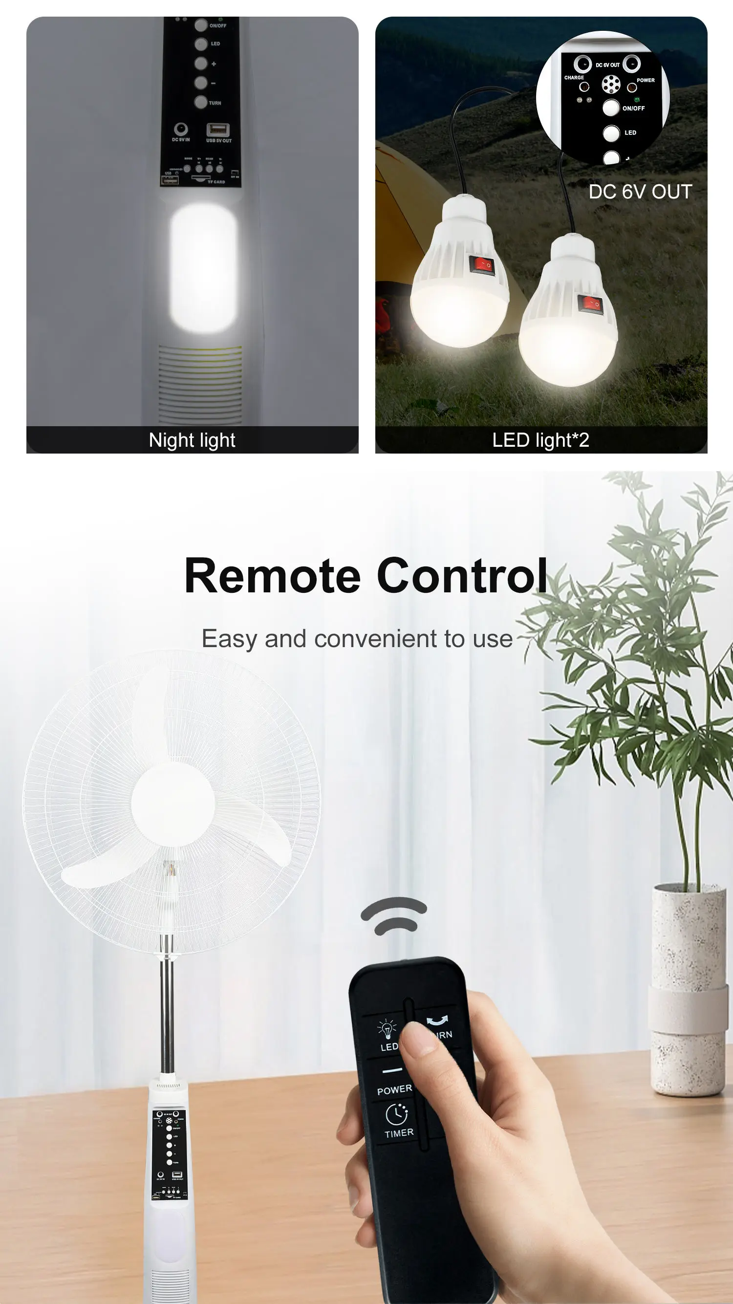 Pedestal Fan, 220V, Solar, Brushless - detail 14
