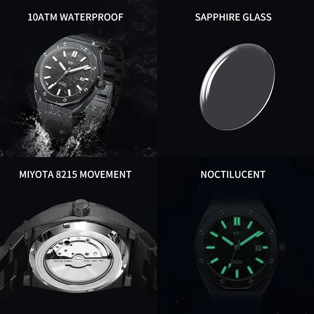 42MM Latest Product Meteorite Dial Men Automatic Motor Winding Luxury Waterproof 8215 Machine Movt Wrist Watches for Men