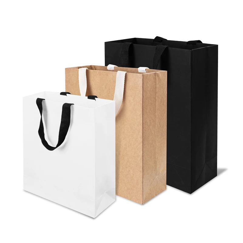 Custom Kraft Paper Bag With Flat Handles LiPack Packaging