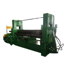 W11S 20x2500 3 Roller Hydraulic Steel Plate Rolling Machine / Hydraulic Upper Roller Universal Bending Machine