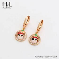 ML57059 XUPING ML Store Free sample Fashion jewelry 18K gold color Christmas Jewelry Lovely Santa Claus Gift Hoop earrings