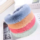 Hair Accessories Fashion Women Hair Accessories Plush Headband Wide Fur Hairband Solid Color Plush Headband