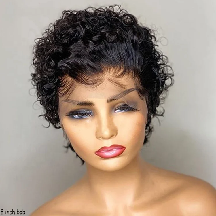 curly pixie cut lace front wig