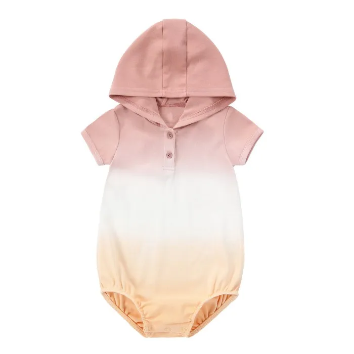 OEM New Design Baby Girls Jumpsuit 0-24  Months Short Sleeve 100% Cotton Tie-dye kid summer Baby Girl Romper