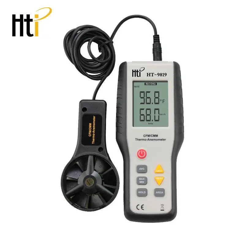 hti ht-9819 high quality cfm/cmm wind speed meter