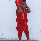 Boys 2021 Custom Tie Dyed Kids Clothing Sleeveless Hoodie 2 Piece Short Set Little Boys Summer Wear