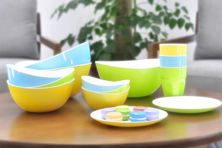 Haixing Plastic Salad Bowl Multi Color Tableware Large Fruit Bowl Mixing Serving Bowls