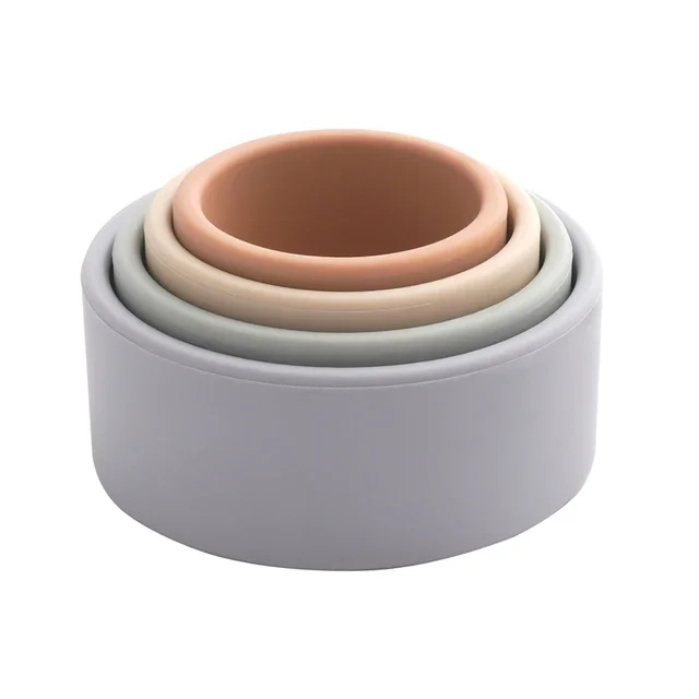 product bpa free silicone stacking cups sorting nesting toys for babies infants educational play set for 6 months-0