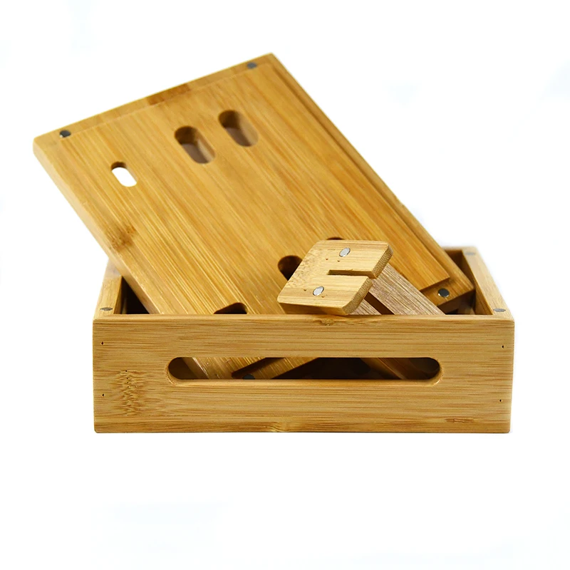 Universal Cell Phone Tablet Stand Bamboo Wooden Smart Phone Desktop Charging Dock Holder Compatible with Pad