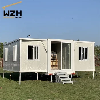 20ft small flat pack prefab folding container house expandable luxury modular plan with wheels