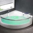 Bath Glass Massage Bathtub Corner Glass Air Jets Spa Whirlpool Portable Massage Hot Bath Tub Bathtub With Tv Pillow
