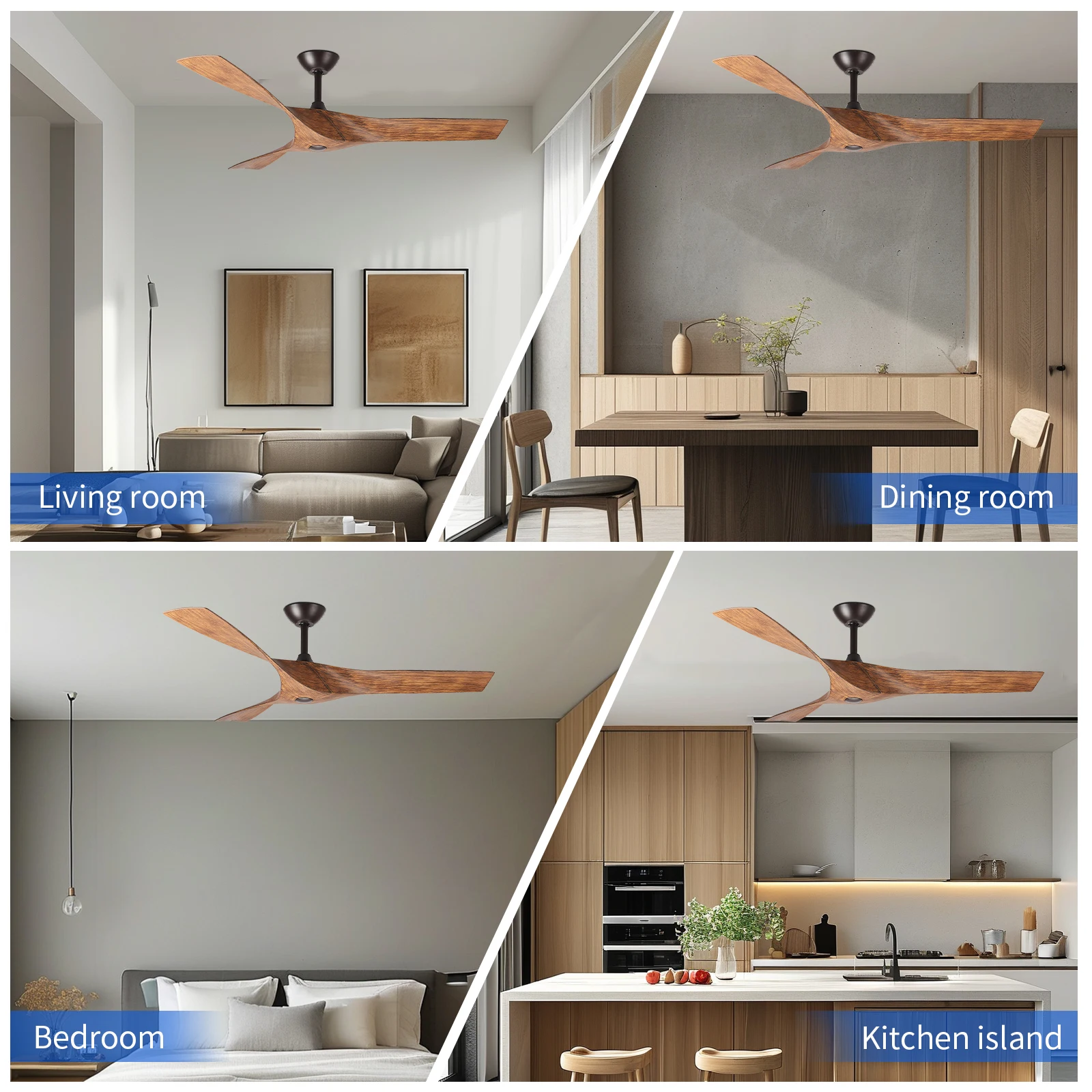 Ceiling Fan, 6-Speed, ABS, Copper, Plastic - detail 12