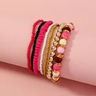Vintage Beads Personalized Design Vintage Style Bohemian Handmade Mixed Color Beads Bracelet Set