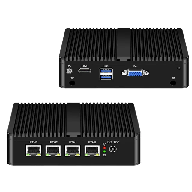HW J4125 Quad LAN Network server 4 NIC VGA pfsense mini firewall pc