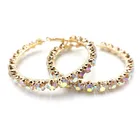 Gold Hoop Earrings Earrings New Trendy Style Gold Plated Crystal Diamond Big Large Custom Hoop Earrings