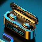 Earphones Earphones Faman F9 Wireless Headphones Led Display Waterproof Earphones Tws Wireless