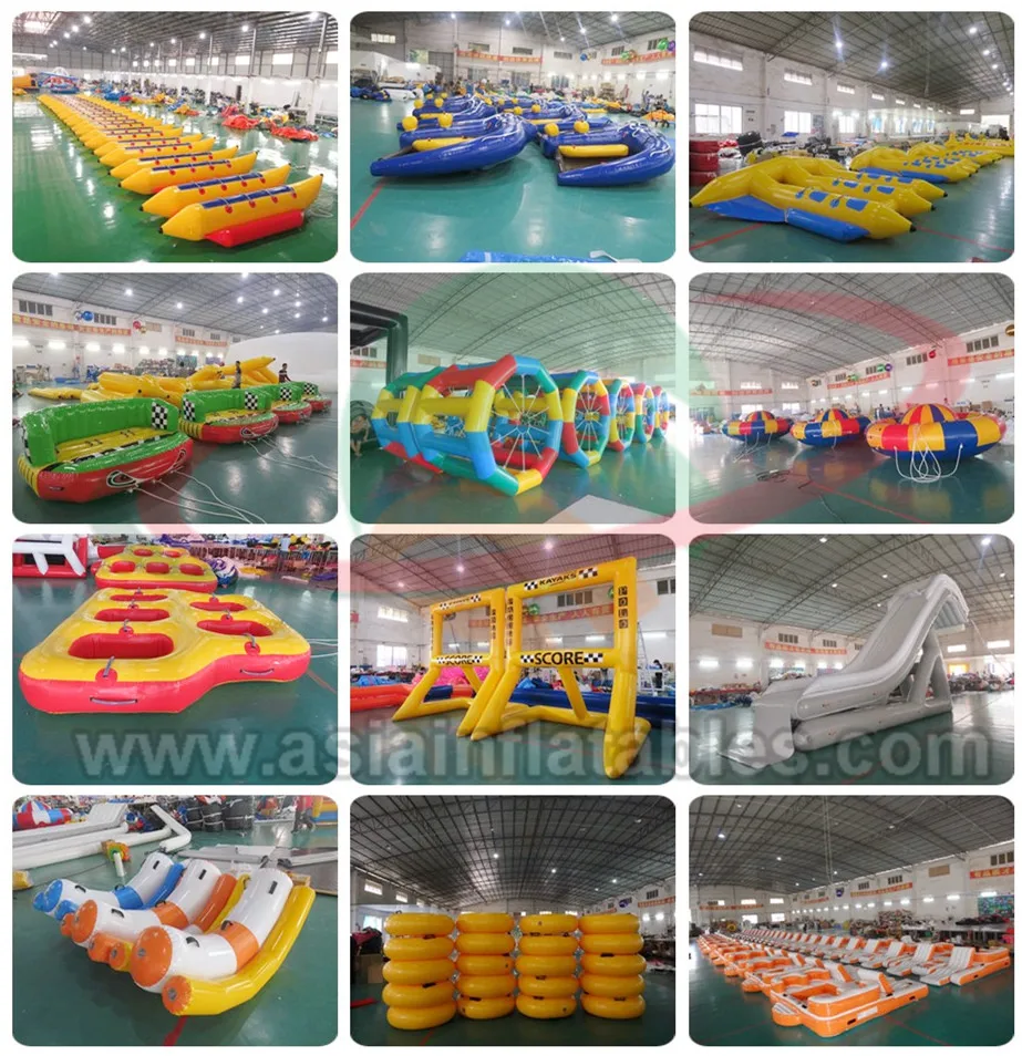 Custom 10 person towable inflatable water ski tube double lane Inflatable Floating Banana Boat