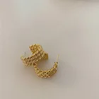 14k Gold Hoop Gold Ladies 2021 New Braid Twisted 14K Gold Plated Small Gold Hoop Earring
