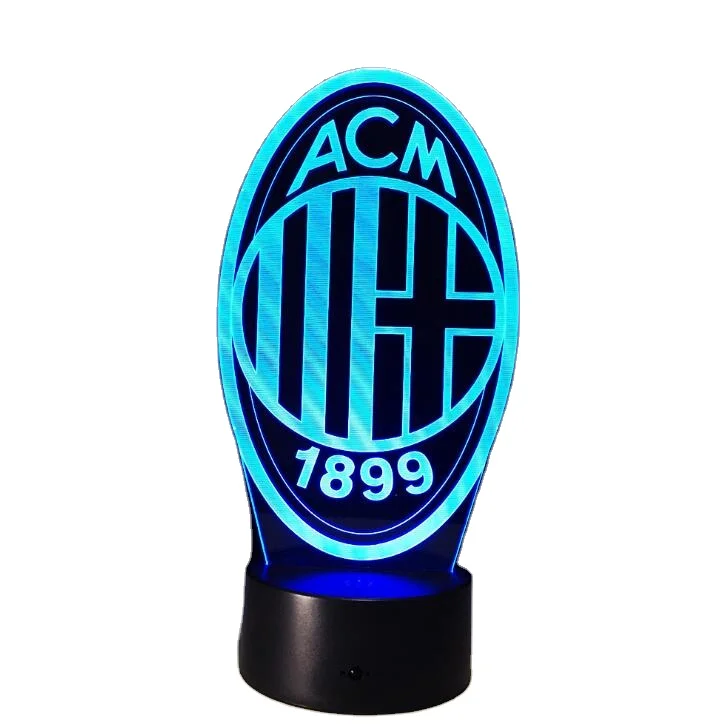 FFYYJJLEI Italia Inter Fc Fans Milan 3D Soccer Lamp Juventus Club 7 Colorful Football Night Light Best Gifts for Kids Dad Friends