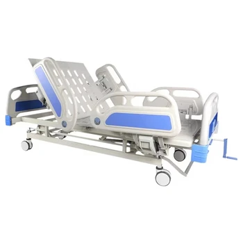 High quality adjustable 3 height crank hospital bed 3 functions manual medical bed with abs guard rail