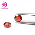 Stone Hotsale Fashionable Round Double Checkerboard Garnet Color Gem Stone High Quality Cut For Sale