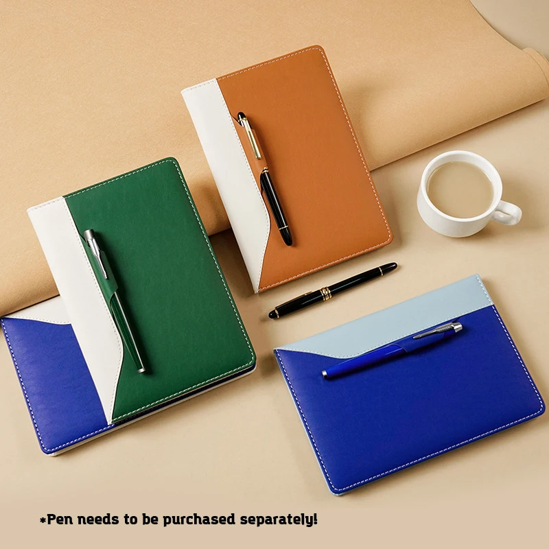 Soft-touch leather business notebook minimalist office journal for meetings custom logo office supplies Soft-touch leather business notebook minimalist office journal for meetings custom logo office supplies