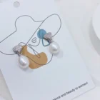 Pearl Earrings 925 New Fashion Fresh Water Pearl Drop Earrings 925 Silver With Zircon