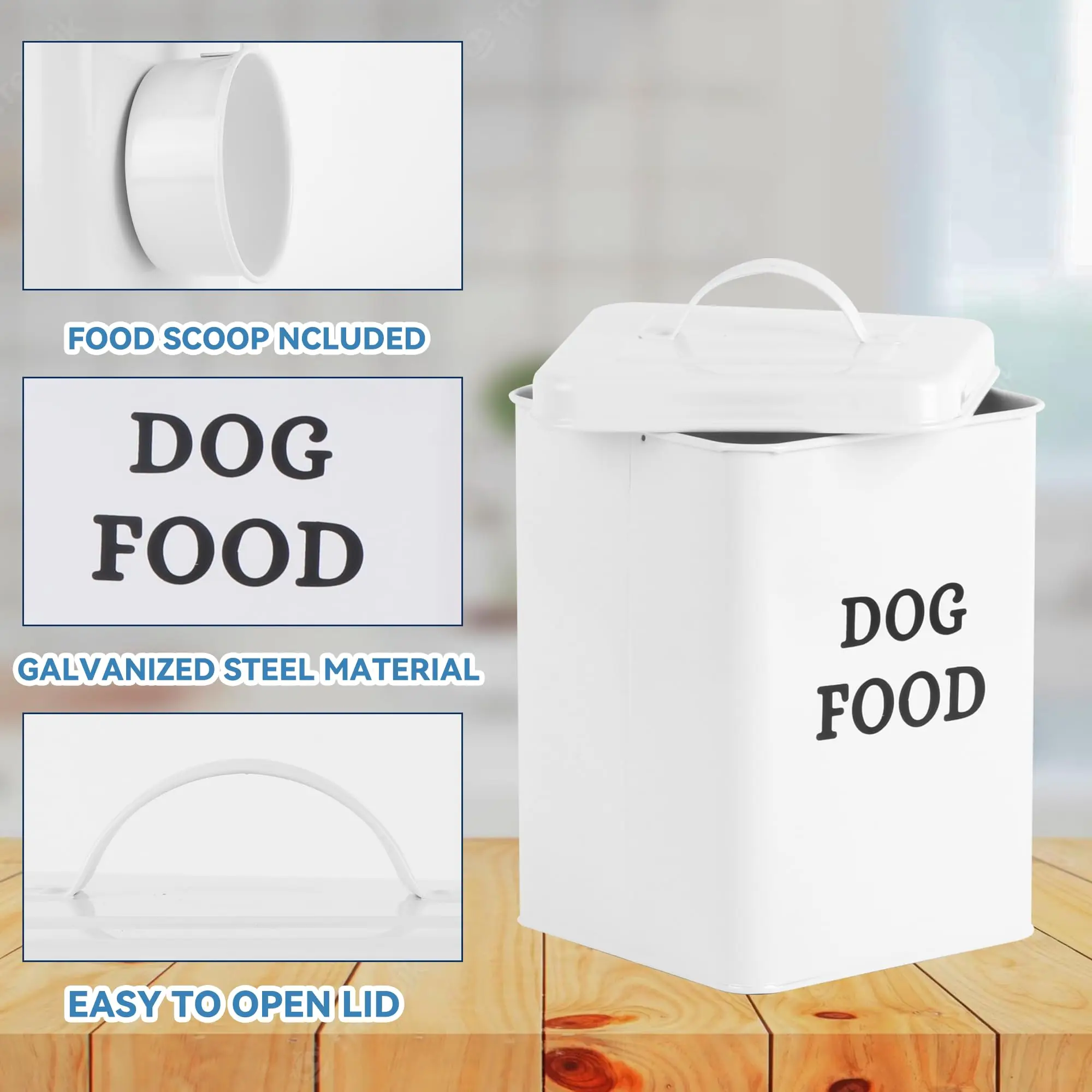 Factory Stock  Airtight Food Storage Container Set Metal Dog Food and Dog Treat Storage Container Sets