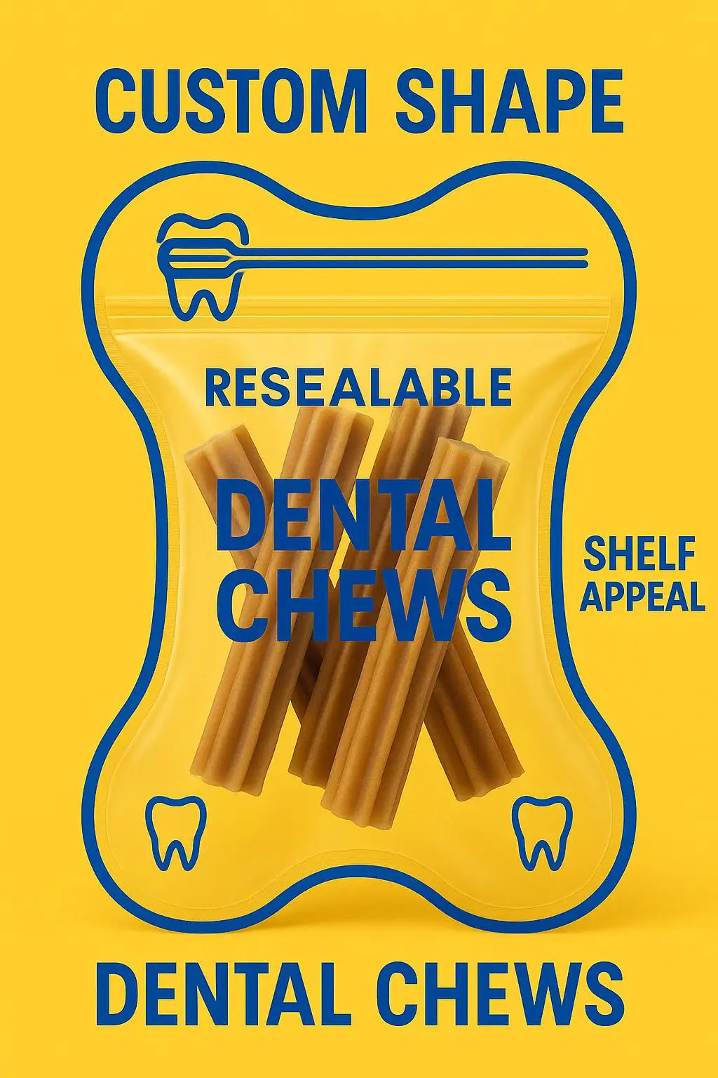 Shaped Pouch with Zipper for Pet Dental Chews - detail 3