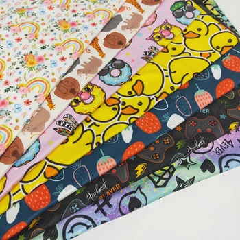 Hot sale DBP dress material polyester custom designs print DTY double brushed poly baby jersey fabric for garments