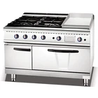Commercial Freestanding Stainless Steel Cooking Gas Range And Griddle With Oven For Kitchen