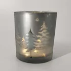 Candle Wholesale Custom Made Christmas Decorative Led Glass Pillar Candle Jars