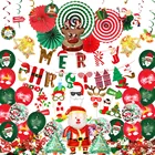 Paper Fan Nicro Christmas Party Spiral Decorated Paper Fan Flowers Moose Balloon Set Party Decorated