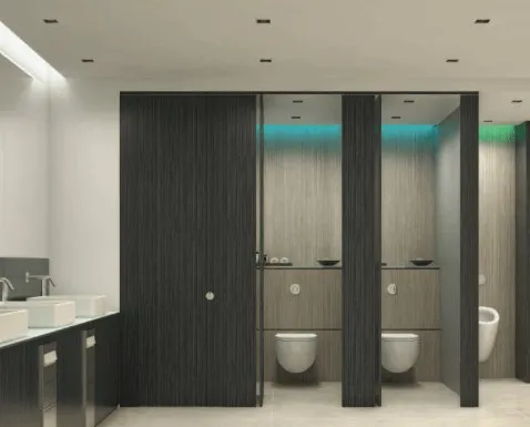 Compact HPL Waterproof and Fire Resistant HPL Toilet Cubicle Partition Moisture Proof with SS304 Hardware Accessory manufacture