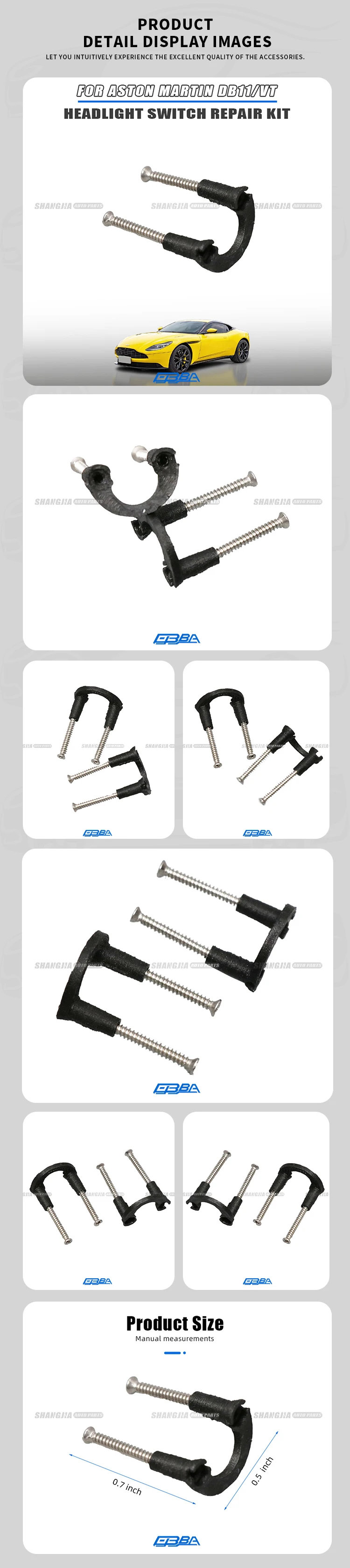Plastic Car U-bolt Headlight Switch Repair Kit For Aston Martin DB11 Vantage DBS 2016 2024 HY53-11654-XB U Bolt Bending Machine factory