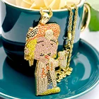 Necklace Necklaces Custom Cloth Decorate Necklace Pendant With Rhinestone