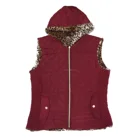 Women Jacket Women Double Faced Sleeveless Jacket Quilted Vest Hoodie