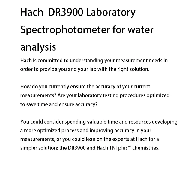 Hach Dr3900 Laboratory Spectrophotometer For Water Analysis Buy Hach